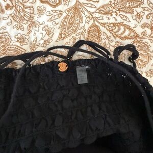 Iconic Free People Black Strappy back Lace Flowy Maxi Dress Free People One